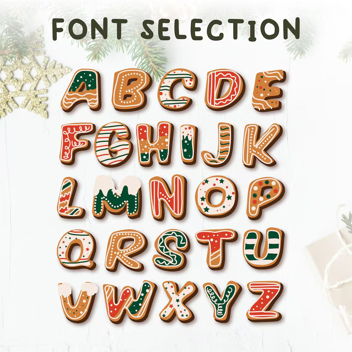 Custom Acrylic Gingerbread Letter Ornament 2025 | Personalized Christmas Tag