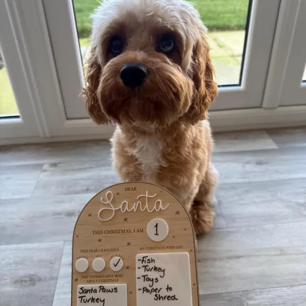 Personalized Dear Santa Christmas Wish Board – Custom Name Sign