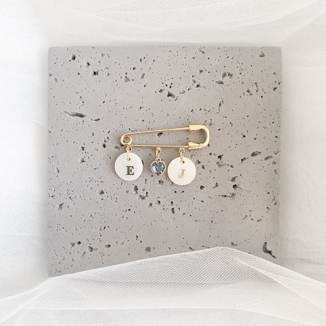 Something Blue Bridal Pin | 18K Gold Plated Blue Crystal Wedding Pin
