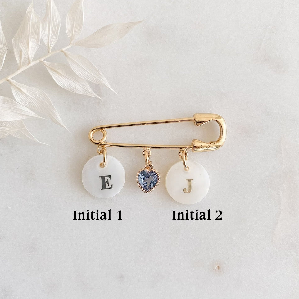 Something Blue Bridal Pin | 18K Gold Plated Blue Crystal Wedding Pin