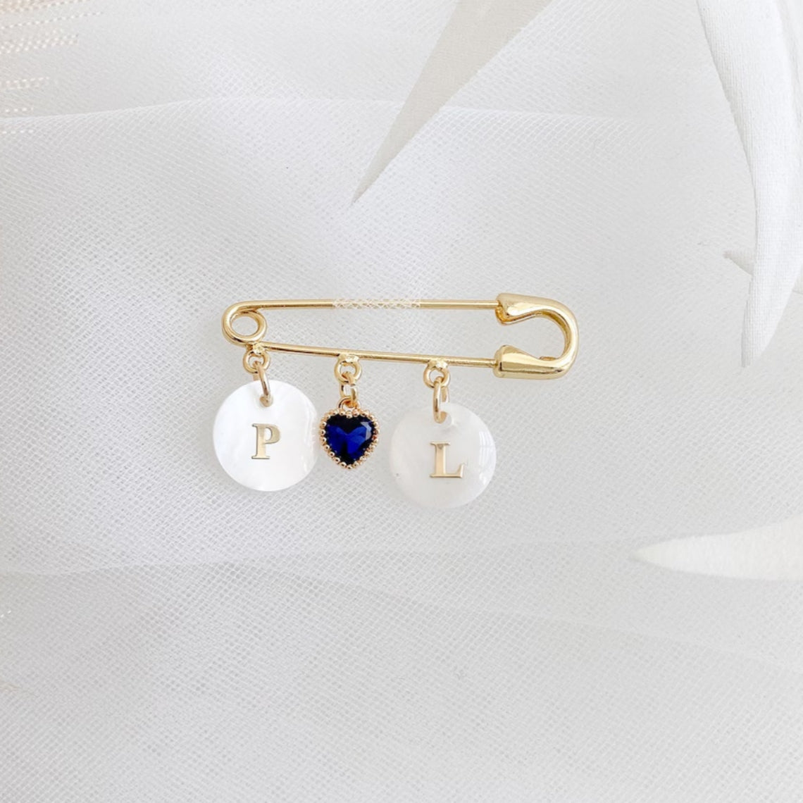 Something Blue Bridal Pin | 18K Gold Plated Blue Crystal Wedding Pin