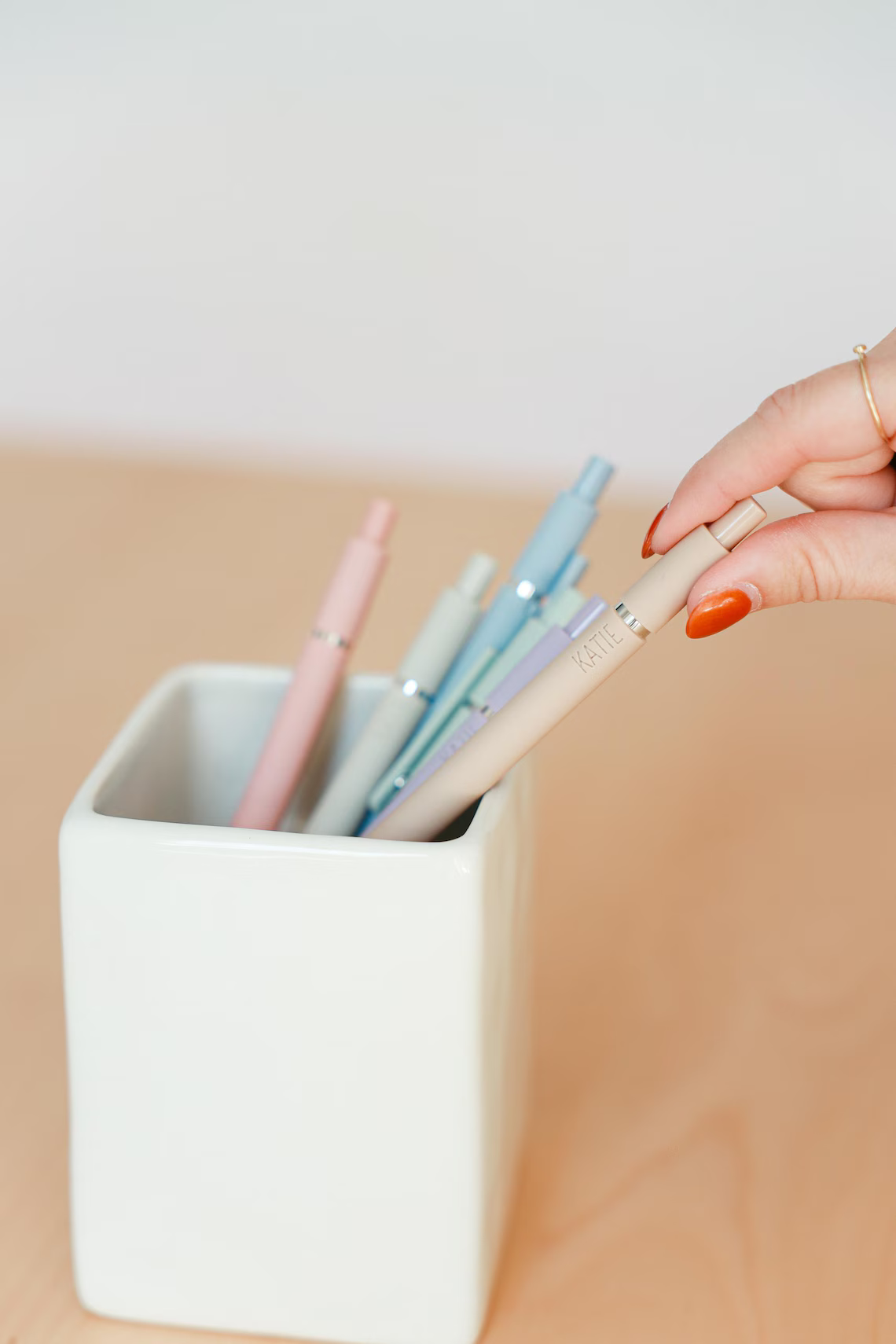 6-Pen Pastel Gel Pen Set | Personalized Name Engraved Gift for Her