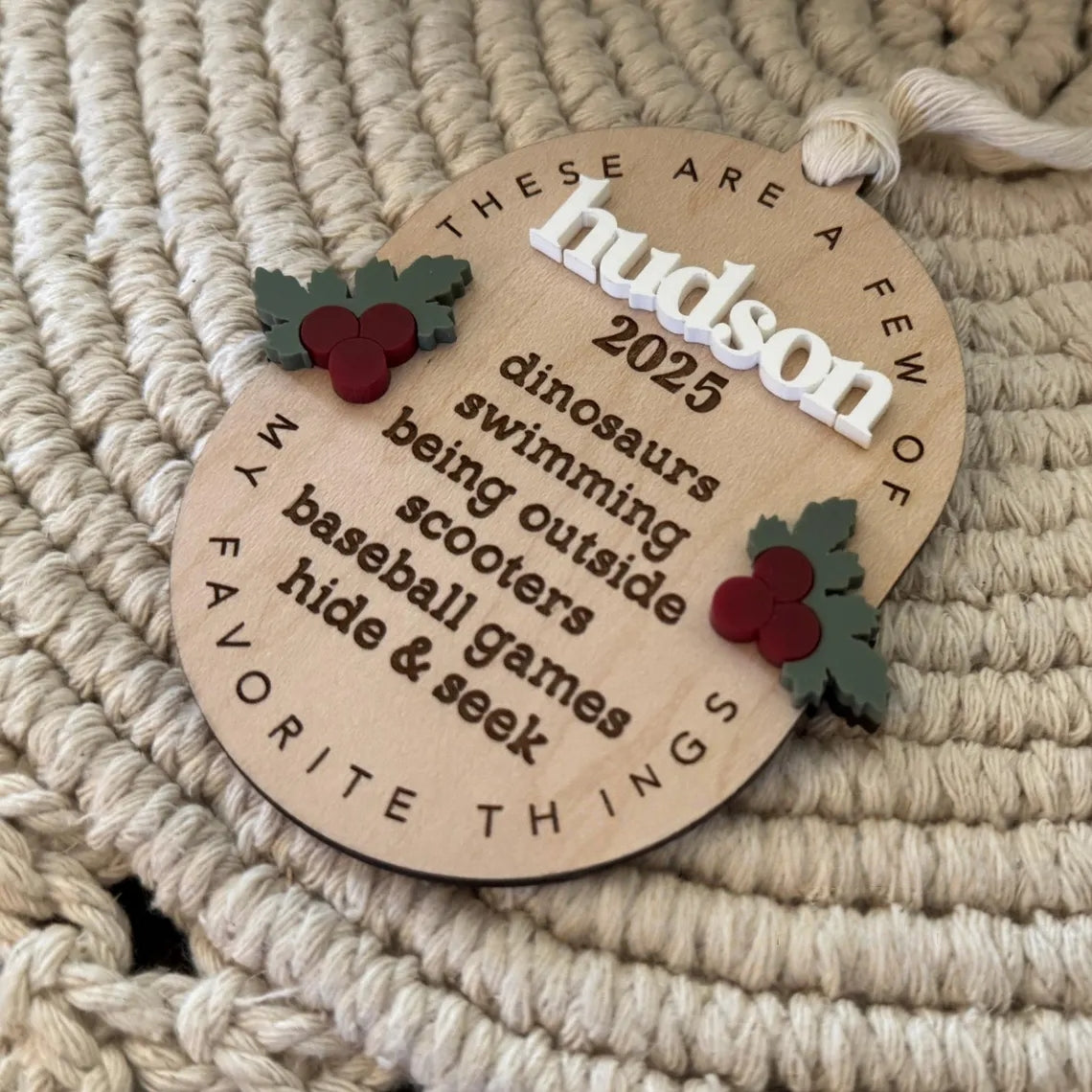 Personalized Favorite Things Ornament – Kids Christmas Keepsake