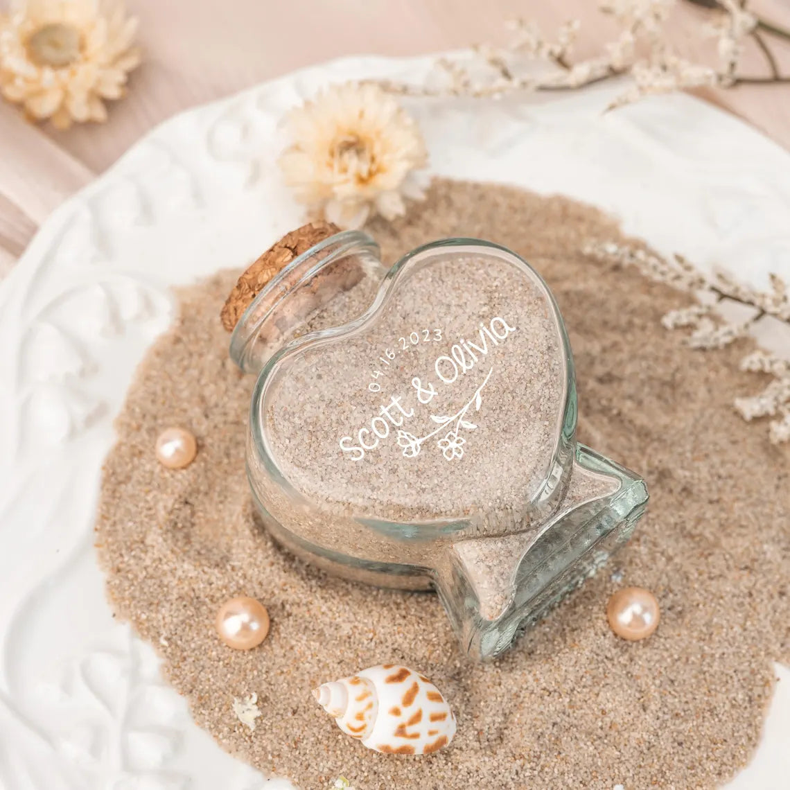 Personalized Travel Sand Bottle – Honeymoon or Beach Memory Keepsake
