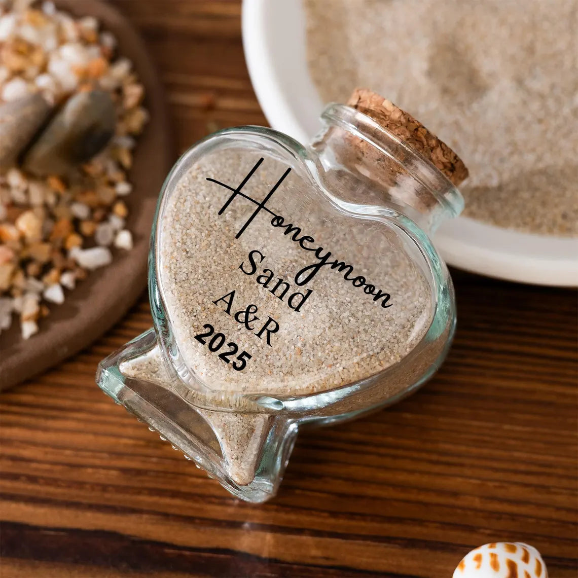 Personalized Travel Sand Bottle – Honeymoon or Beach Memory Keepsake