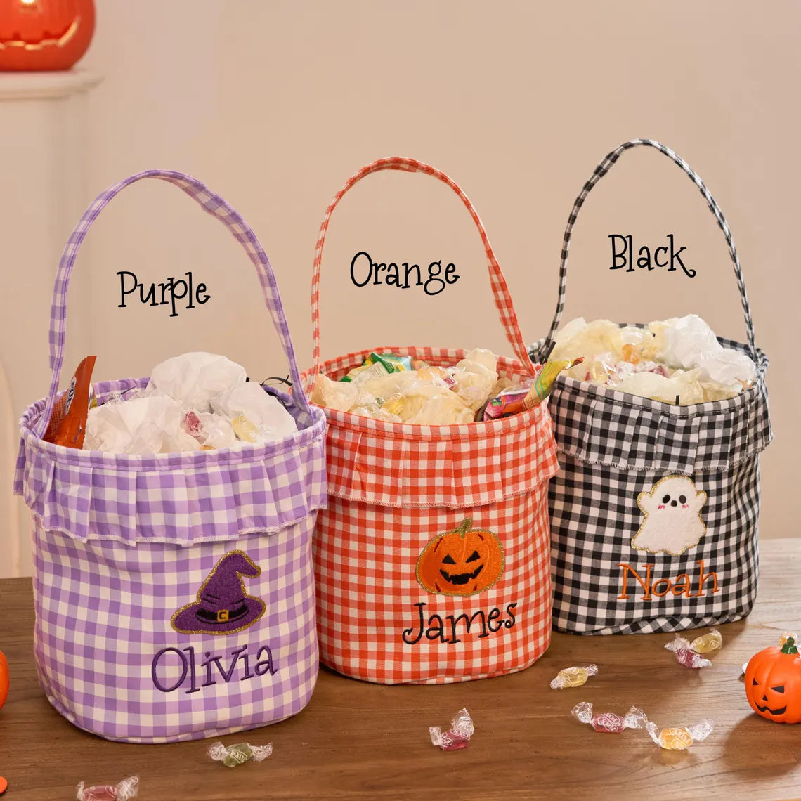Personalized Halloween Basket – Custom Embroidery Trick or Treat Bag