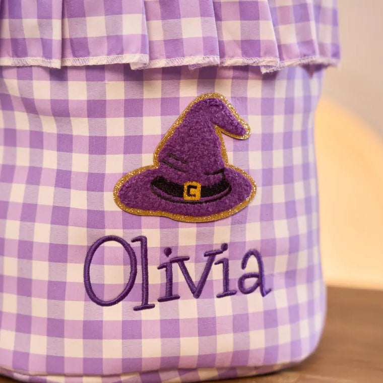Personalized Halloween Basket – Custom Embroidery Trick or Treat Bag