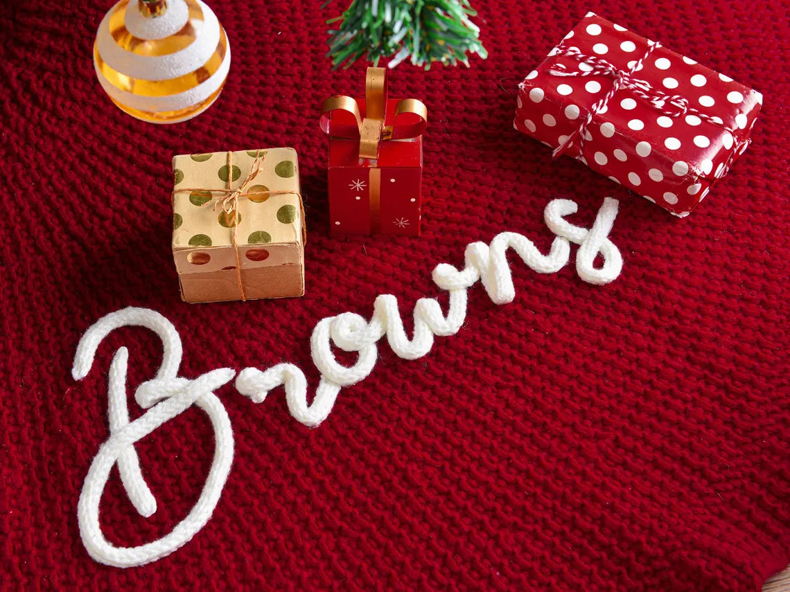 Personalized Christmas Tree Skirt – Family Holiday Home Decor