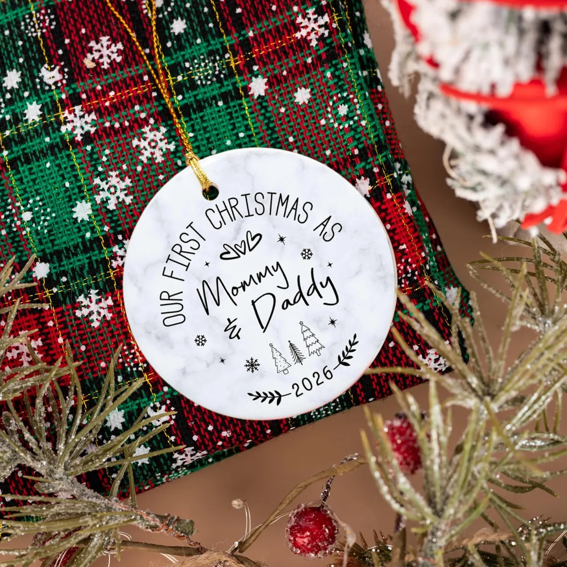 New Parents Ornament | Personalized Our First Christmas Gift