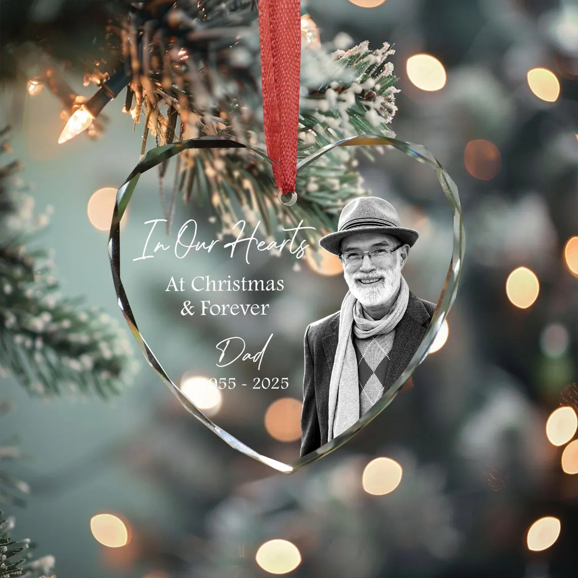 Custom Photo Memorial Ornament | Glass Remembrance Keepsake
