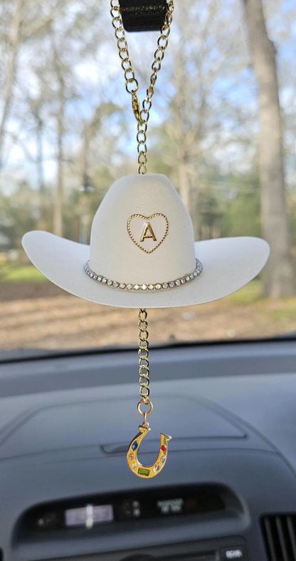 Western Car Charm – Horseshoe, Boots, Cross & Custom Hat