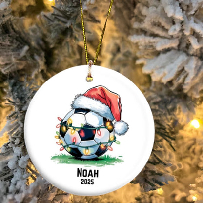 Personalized Christmas Sports Ceramic Ornament – Baseball, Football, Soccer, Softball