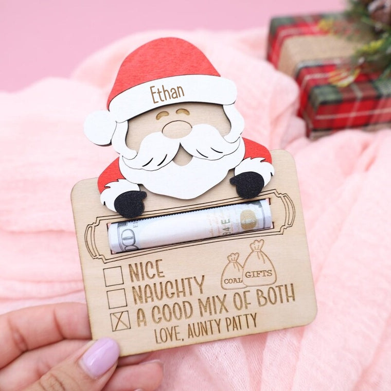 Personalized Santa Money Holder – Christmas Gift for Kids & Family