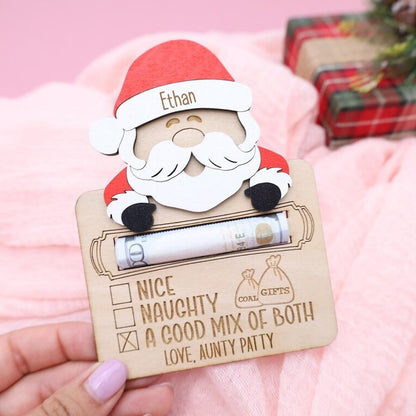 Personalized Santa Money Holder – Christmas Gift for Kids & Family