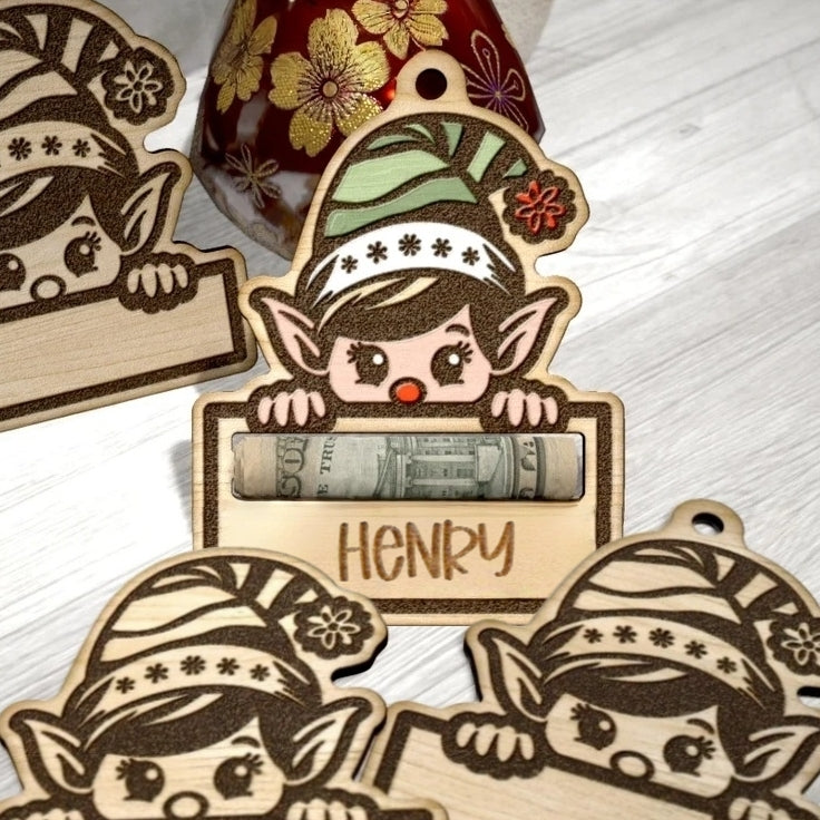 Personalized Christmas Money Holder | Reindeer, Santa & Elf