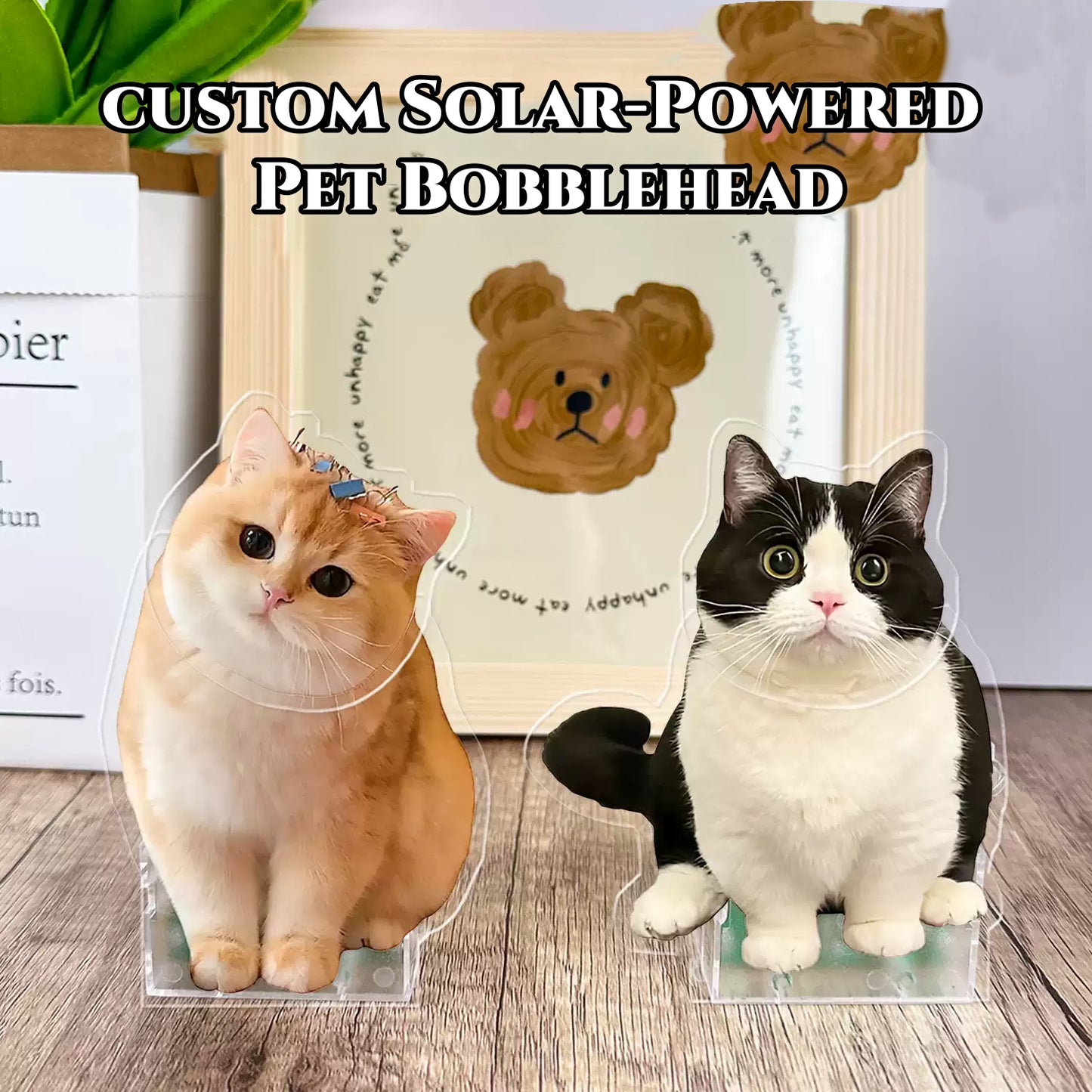Personalized Pet Bobblehead – Solar & Battery Powered Perfect Gift for Pet Lovers
