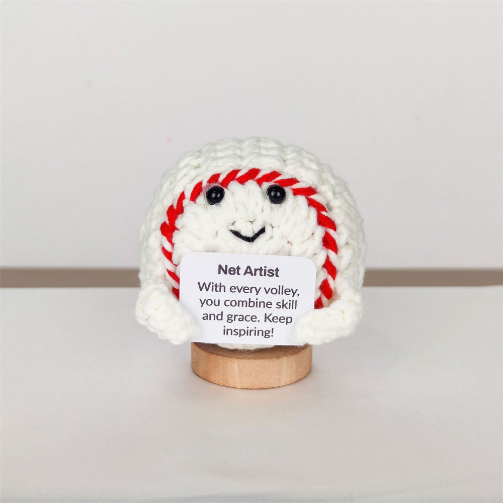 Gestrickte Sportbälle mit Aufmunterungskärtchen – Das perfekte Geschenk für Sportfans