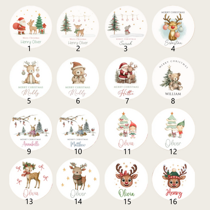 Personalized Christmas Stickers for Kids | 16 Festive Icon Designs