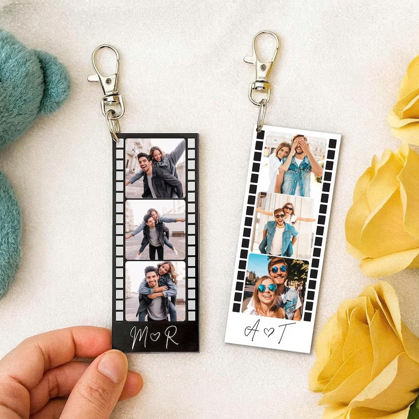 Custom Photo Strip Keychain – Couple & Best Friend Set (2pcs Option)