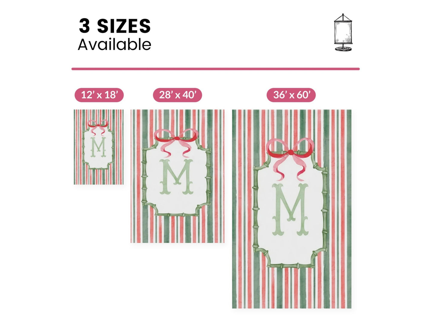 Personalized Monogram Christmas Garden Flag | Red & Green Outdoor Décor