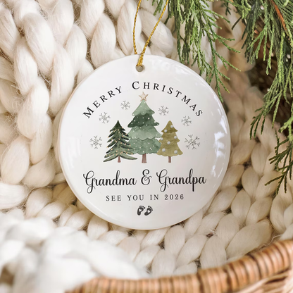 Promoted to Grandparents Ornament | Personalized Pregnancy Announcement