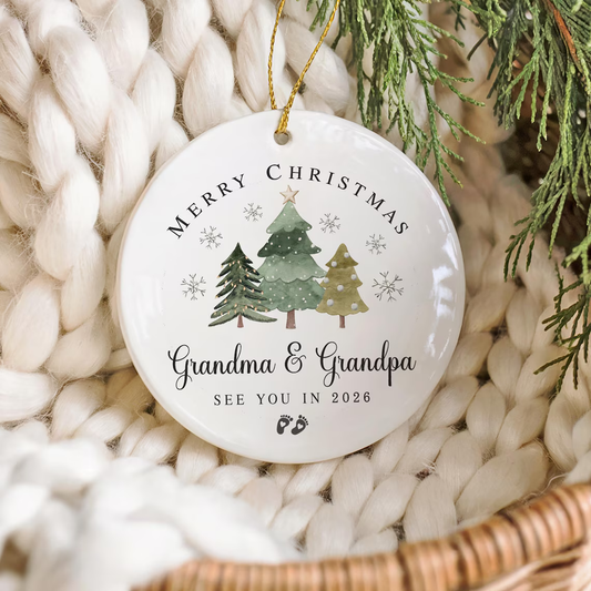 Promoted to Grandparents Ornament | Personalized Pregnancy Announcement