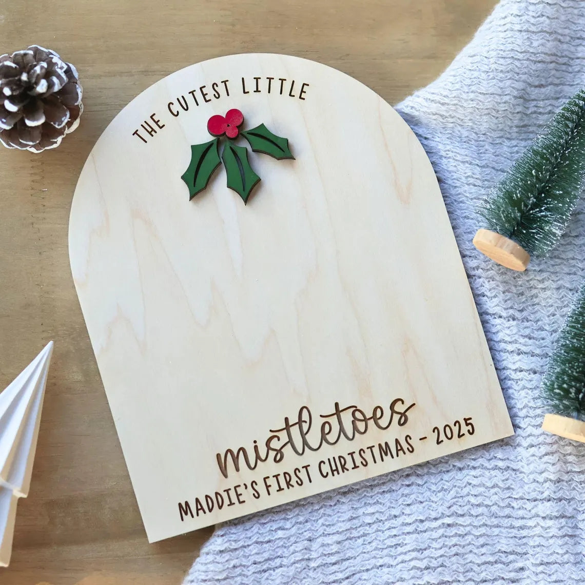 DIY Baby Footprint Sign – First Christmas Personalized Keepsake Mistletoes