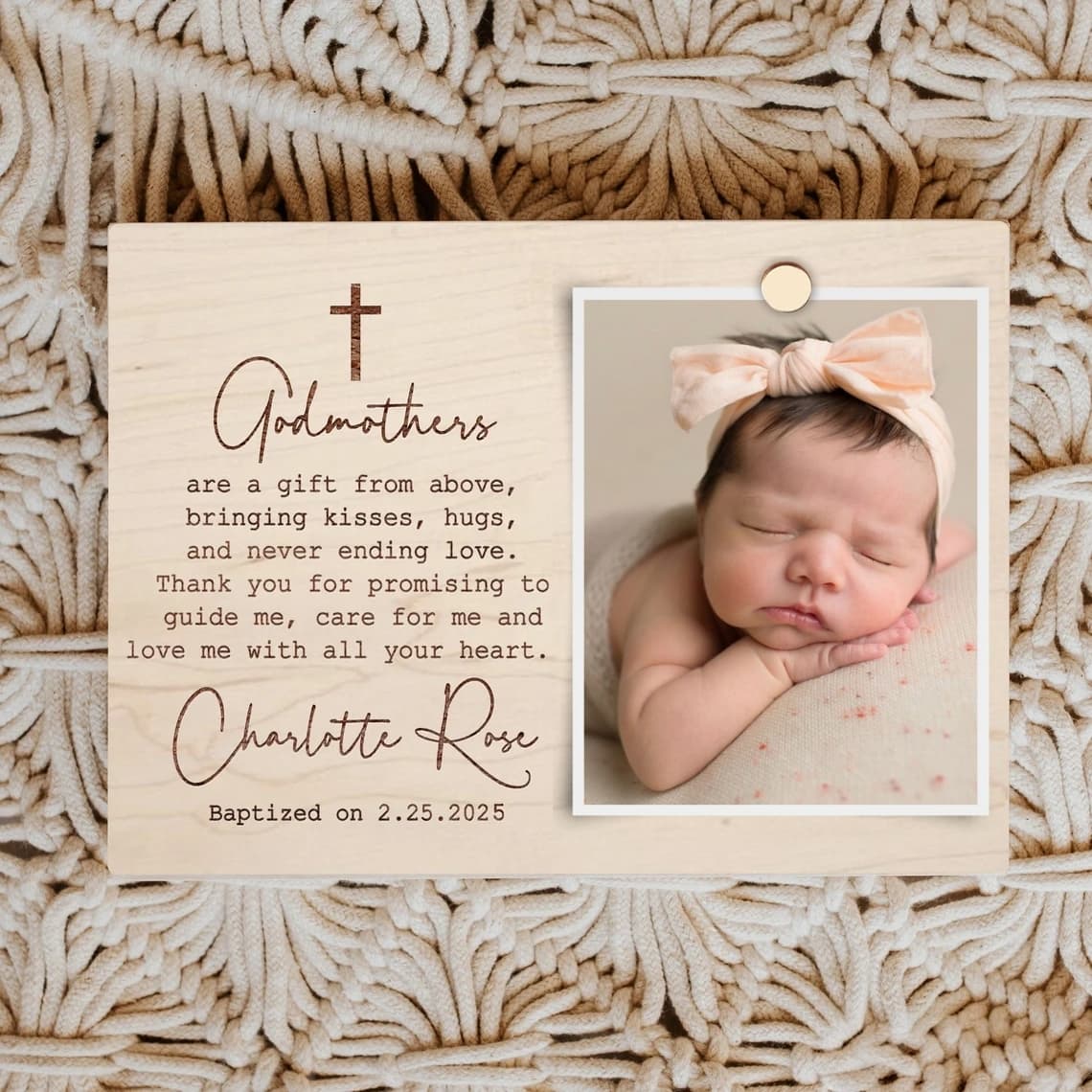 Personalized Godparents Frame – Baptism Gift from Godchild