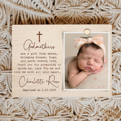 Personalized Godparents Frame – Baptism Gift from Godchild