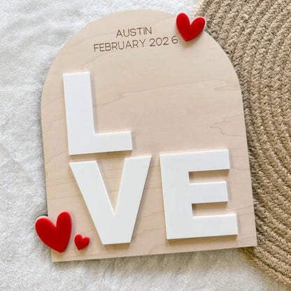 Baby Handprint LOVE Board | Personalized First Valentine Keepsake