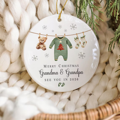Promoted to Grandparents Ornament | Personalized Pregnancy Announcement
