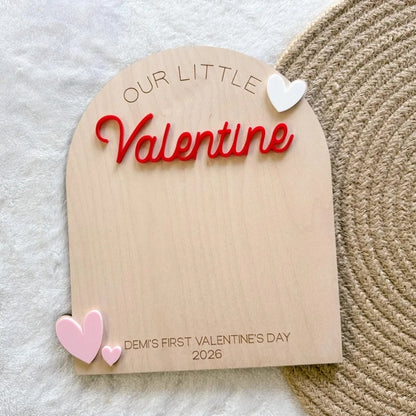Custom Baby First Valentine Handprint & Footprint Keepsake Board