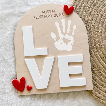 Baby Handprint LOVE Board | Personalized First Valentine Keepsake