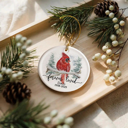 Personalized Cardinal Memorial Ceramic Ornament – Custom Name & Years Gift