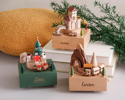 Personalized Wooden Train Music Box – Baby & Kids Keepsake Gift