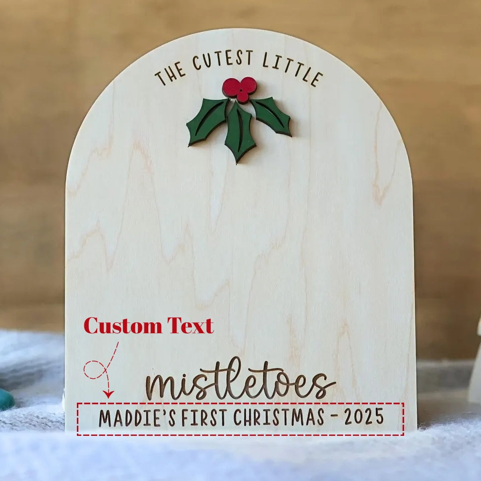 DIY Baby Footprint Sign – First Christmas Personalized Keepsake Mistletoes