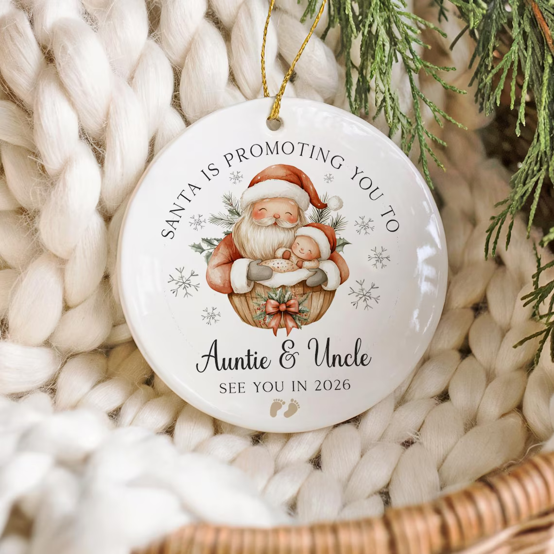 Promoted to Grandparents Ornament | Personalized Pregnancy Announcement