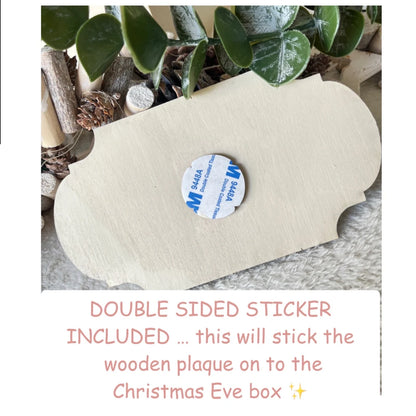 Personalised Christmas Eve Box Plaque – Wooden Engraved Name Sign
