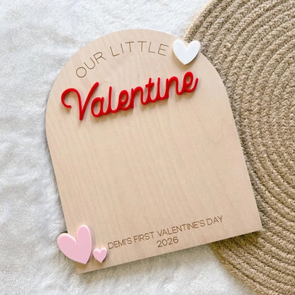 Custom Baby First Valentine Handprint & Footprint Keepsake Board