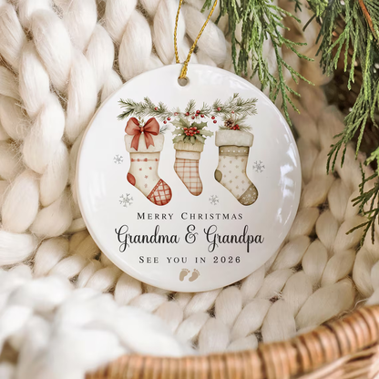 Promoted to Grandparents Ornament | Personalized Pregnancy Announcement