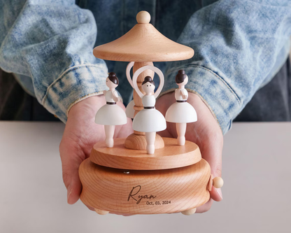 Personalized Wooden Train Music Box – Baby & Kids Keepsake Gift