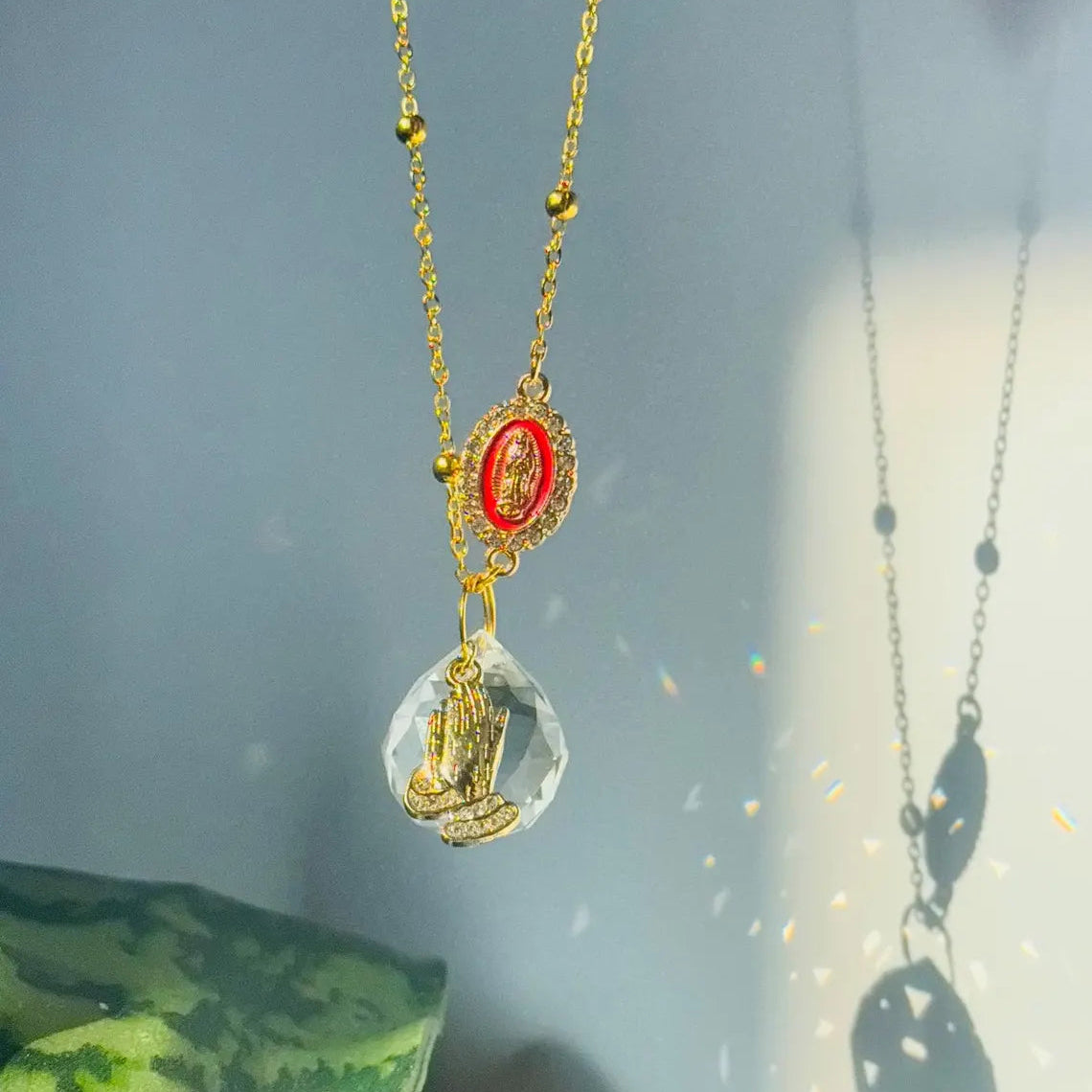 Custom Virgin Mary Car Suncatcher – Rainbow Maker Charm Decor