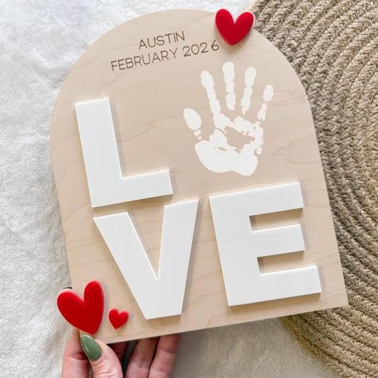Baby Handprint LOVE Board | Personalized First Valentine Keepsake
