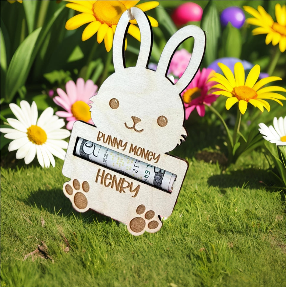 Personalized Easter Bunny Money Clip| Easter Basket Stuffer| Easter Basket Tag