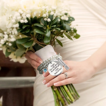 Something Blue Bridal Bouquet Charm – Custom Message & Date