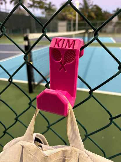 Custom 3D-Printed Bag Hook – Personalized Name, UV & Heat Resistant