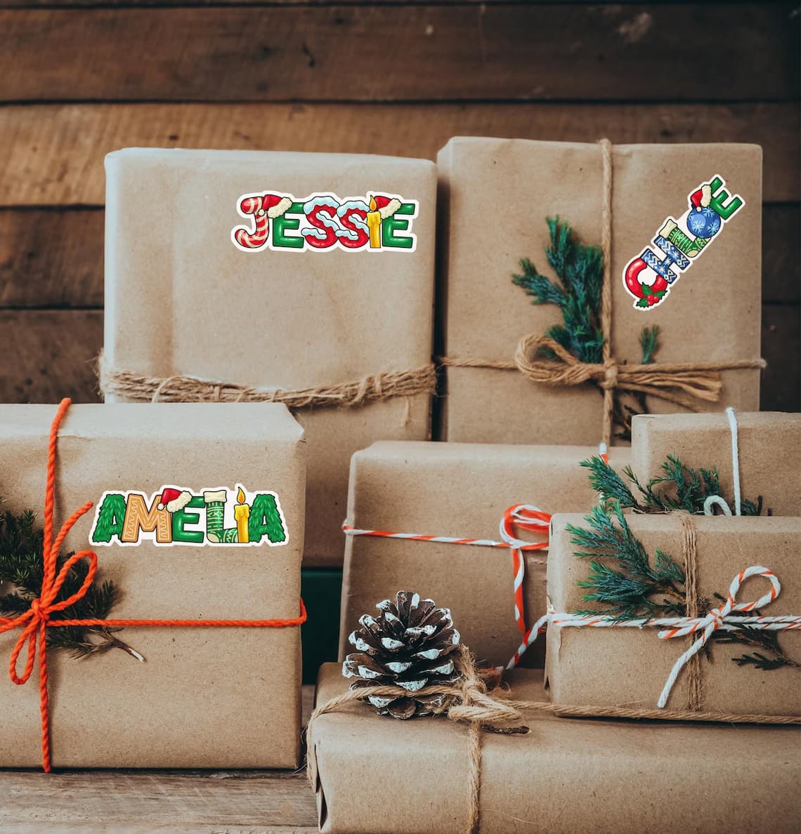Personalized Christmas Gift Labels | Custom Name Stickers Set