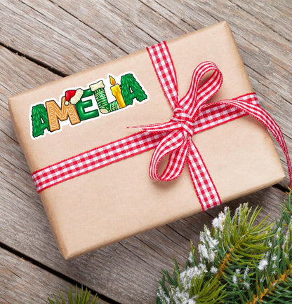 Personalized Christmas Gift Labels | Custom Name Stickers Set