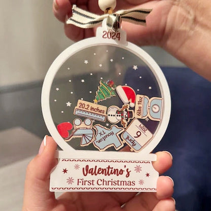Personalized Baby's First Christmas Ornament 2025 - Custom Name Shaker Gift