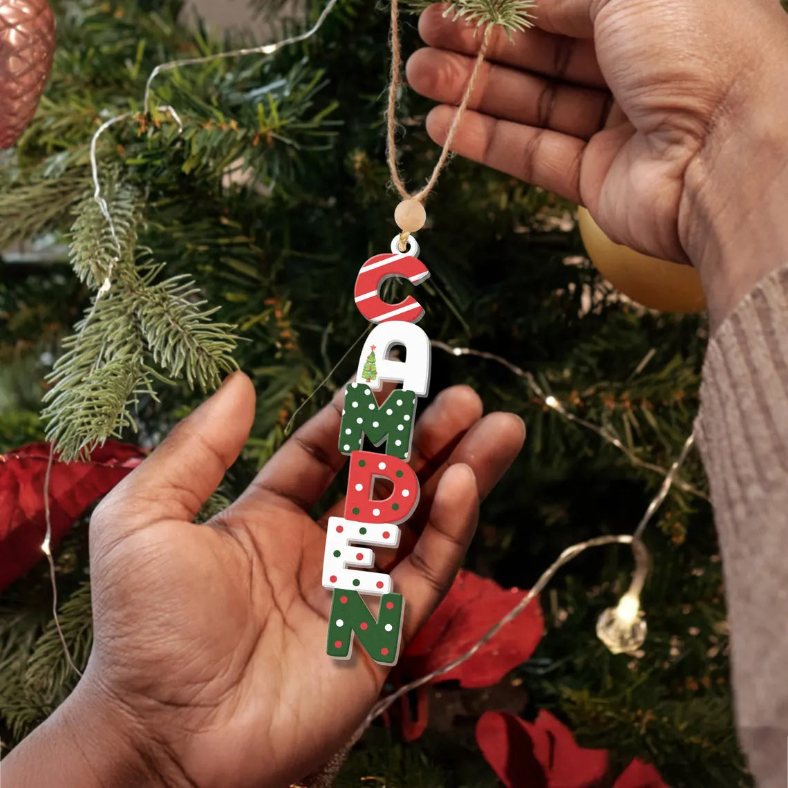 Personalized  Acrylic Christmas Name Letter Ornament 2025 – Custom Stocking Tag